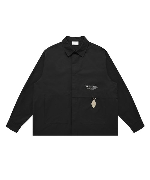 MUSINSA BEENTRILL Solar Shield Overfit Shirt Jacket Black