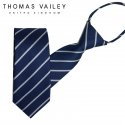 토마스 베일리(THOMAS VAILEY) 자동/지퍼넥타이-싱글 네이비화이트 7cm