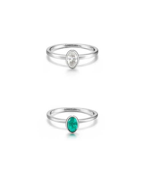 [Silver925] Emerald Oval Bezel Ring_CR0489