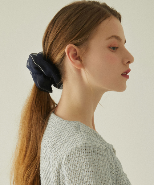 JESTINA - LALA J Hair Scrunchie - Midnight Navy (JALJHS2BF819FA000)