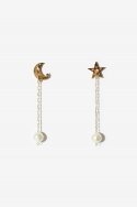 모드곤(MODGONE) 골드별 초승달 담수진주 귀걸이 Goldtone Star crescent Pearl Earring