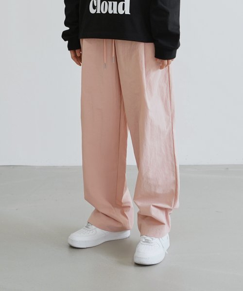 Nylon Pleated Pants_Pink