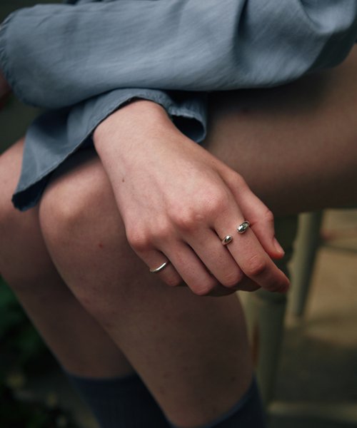 [925 silver] Cinq. silver.176 / epais ouvert ring