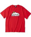 트립션(TRIPSHION) SUNNY & CLOUD GRAPHIC 티셔츠 - 레드