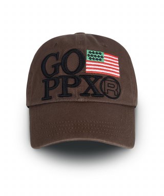 US FLAG 6-PANEL CAP_WASHED BROWN
