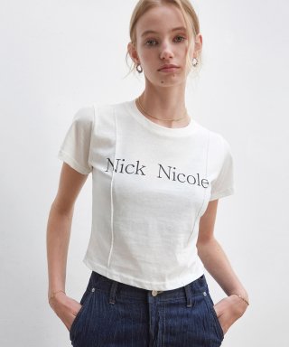 닉앤니콜(NICK&NICOLE) NICOLE PINTUCK CROP TEE_WHITE