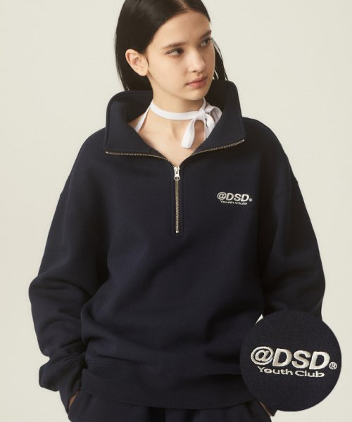 Musinsa Oddstudio Odsd Logo Sweatshirt Half Zip Navy