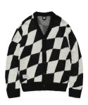 VSW Brushed Checker Cardigan Black