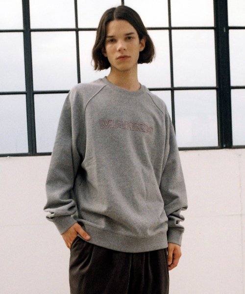 MUSINSA公式 MARKM EMBOSSED LOGO SWEATSHIRT MELANGE GRAY