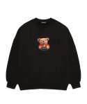 밴웍스(VANNWORKS) TSUNDERE BEAR 오버핏 맨투맨 (VNDTS117) 블랙
