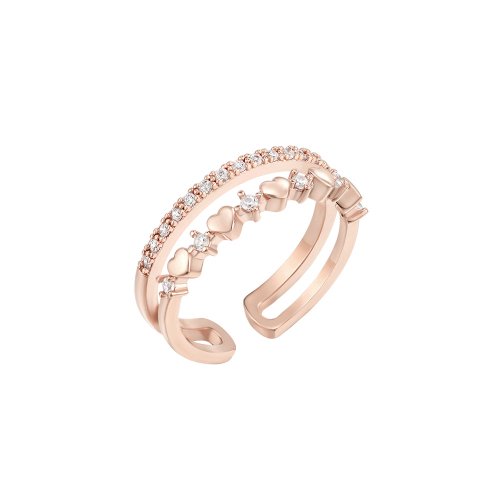 PAUL BRIAL - Heart Two-Line Ring PYBR0262