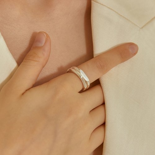 LUNNE - Silver Round Flat Ring #LSR04