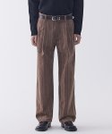 가먼트레이블(GARMENT LABLE) Corduroy Piping Wide Pants - Brown