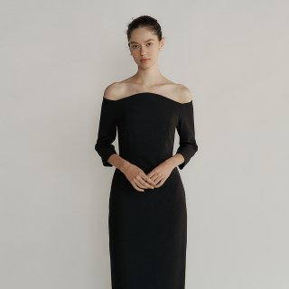 루시르주(LUCIR ZU) Off the shoulder dress (black)