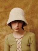 포에지담(POESIEDAME) [Life PORTRAIT] Angora knit hat in Ivory