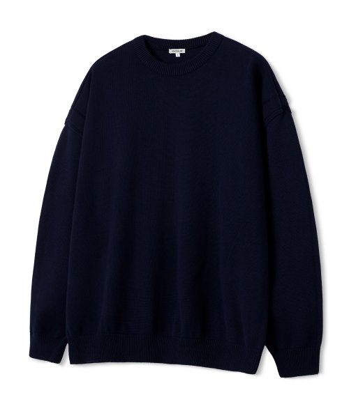 Musinsa Anoblir Cotton Crew Neck Knit Navy