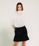 채뉴욕(CHAENEWYORK) Check Mini Flare Skirt [White Check]