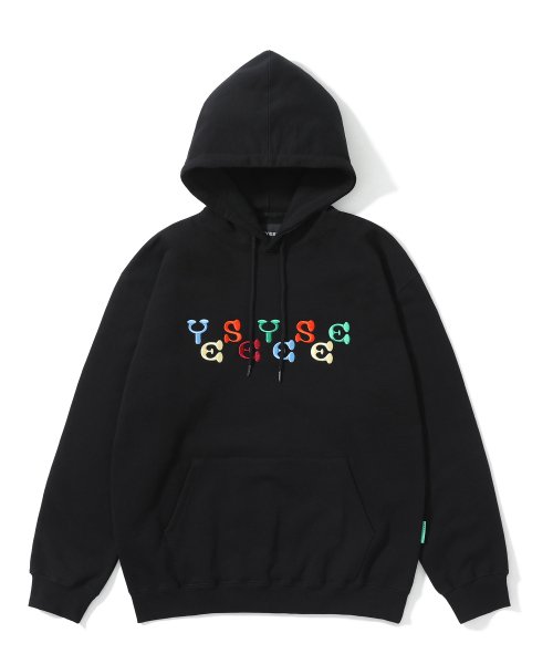 MUSINSA公式 YESEYESEE Color Embroidery Hoodie Black