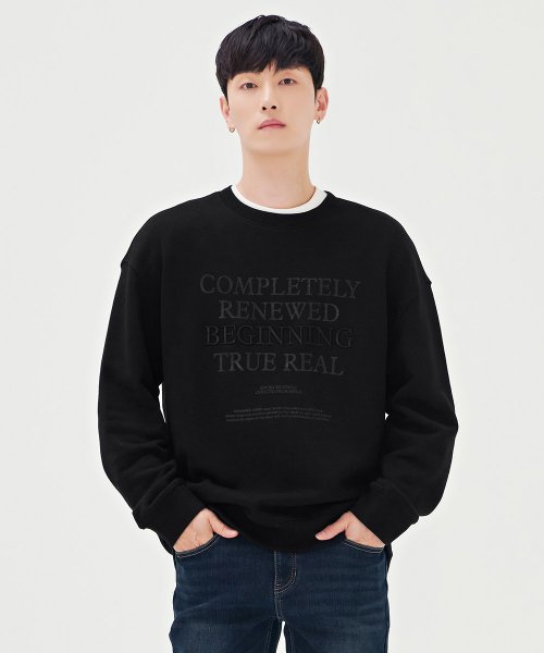 MUSINSA公式 CHASECULT Men s front embroidery point brushed sweatshirt