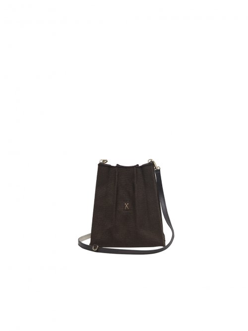 Musinsa Joseph And Stacey Lucky Pleats Canvas Cross Mini Dark Brown