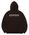 그루브라임(GROOVE RHYME) (기모) NYC LOCATION HOOD T-SHIRTS (DARK BROWN) [LRQWCTH333M]