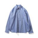 홀리선(HORLISUN) 21FW Jane Silky Oxford Loosefit Shirts Blue