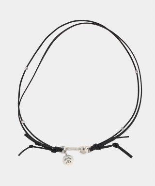 그레이노이즈(GRAYNOISE) Leather link necklace (925 silve...