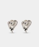 그레이노이즈(GRAYNOISE) Melting heart earring (925 silver)