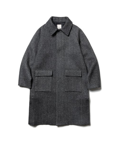 Musinsa Nocle Fw Slit Balmacaan Coat Herringbone Gray