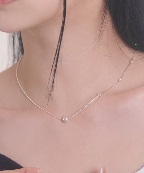 POSTLUDE - [SILVER] DOT BALL SNAKE CHAIN NECKLACE