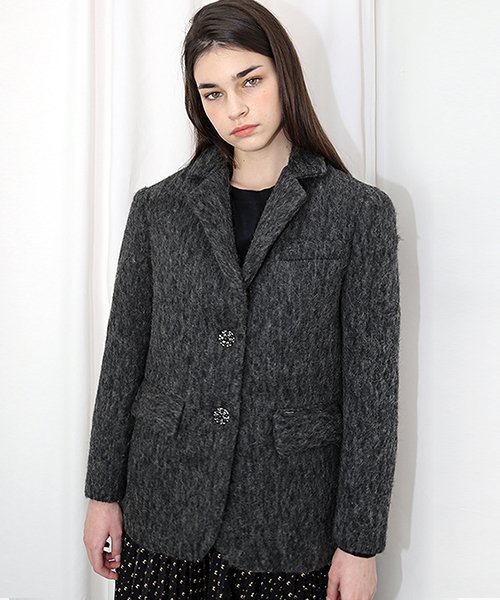 DAMAGE MNEMONIC - Mohair Charcoal Jacket _ Mohair Charcoal JK