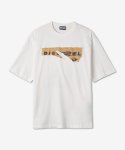 디젤(DIESEL) 남성 워시 포프 반소매 티셔츠 - 화이트 / A085260JYYF141