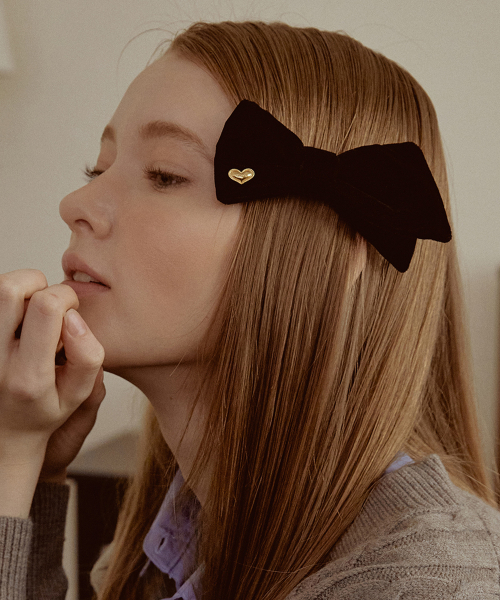 TATIANA - Heart Bow tie Hair pinch pin HB2224