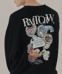 로맨틱크라운(ROMANTIC CROWN) RMTCRW 라벨 스웨트 셔츠_블랙