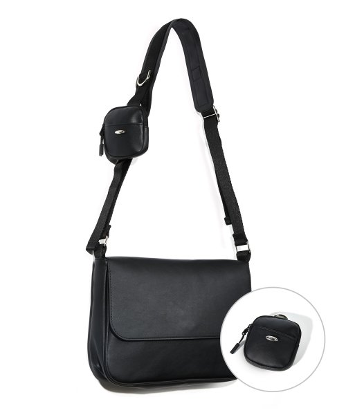 MUSINSA Codegraphy Half Ring Point Leather Cross Body Bag Black