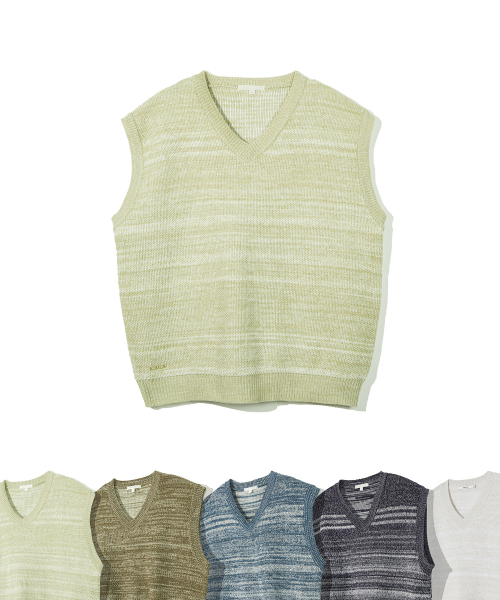 MUSINSA KIIMUIR Irregular Stripe Knit Vest 5 COLOR