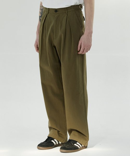 Musinsa Juan Homme Inverted Pleats Chino Pants Olive