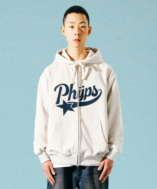 PHYPS® STAR TAIL HOODIE ZIP UP OATMEAL