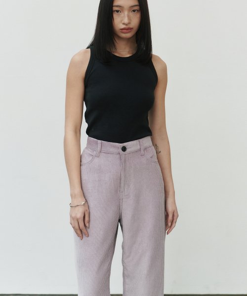 NOIRER FOR WOMAN - Tencel-Ribbed Wide Pants (Lavender Pink)