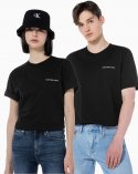 캘빈클라인 진(CALVIN KLEIN JEANS) 남녀공용 블랙 로고 릴렉스핏 반팔 티셔츠 J400444 BEH