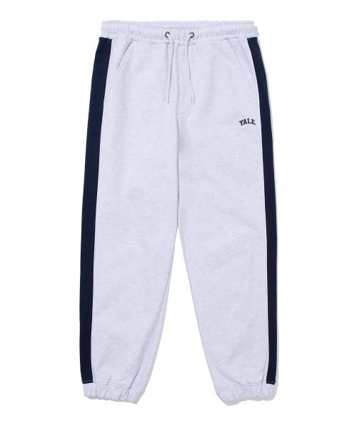 Musinsa Yale Side Color Block Sweat Pants Light Gray