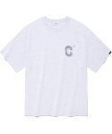커버낫(COVERNAT) 드로잉 C 로고 자수 티셔츠 헤더 그레이