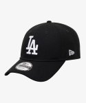 뉴에라(NEW ERA) MLB 베이직 LA 다저스 언스트럭쳐 볼캡 화이트 온 블랙