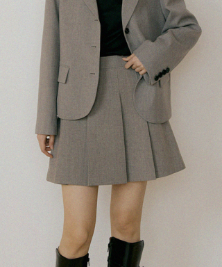 링서울(LINGSEOUL) pleated short skirt-gray