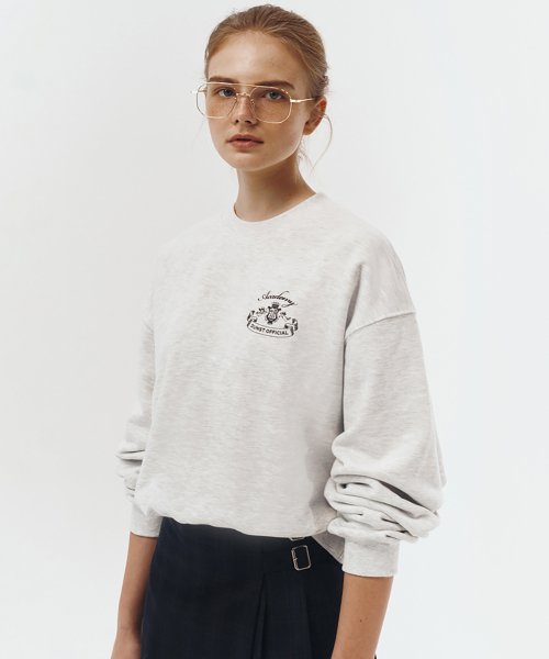 Musinsa Dunst For Women Academy Cropped Sweatshirt Light Melange Gray