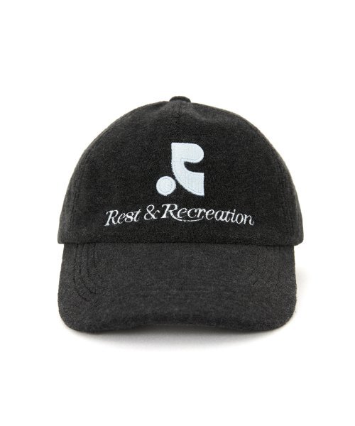 MUSINSA REST RECREATION RR LOGO TERRY BALL CAP CHARCOAL