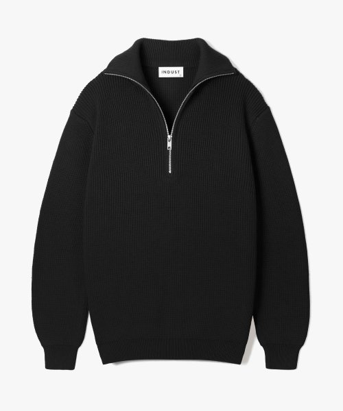 MUSINSA INDUST Develop Ver Sienna Hachi Half Zip Up Knit Black