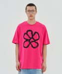어널로이드(UNALLOYED) 플라워 로고 티셔츠 / 핑크