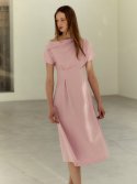 레티켓 스튜디오(LETQ STUDIO) 원 숄더 드레이프 드레스 PINKLAVENDER