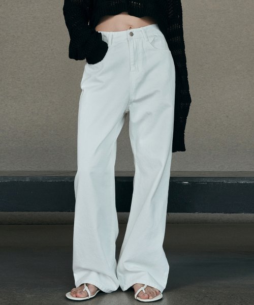 Musinsa Neev White Wide Denim Pants